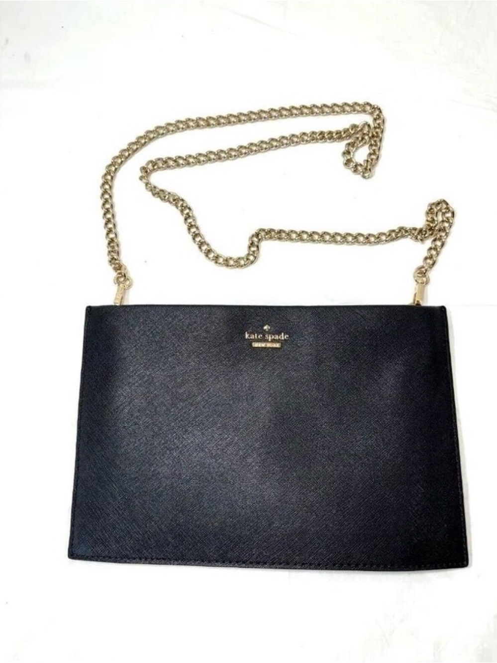 kate spade Black Crossbody with Gold Chain Strap